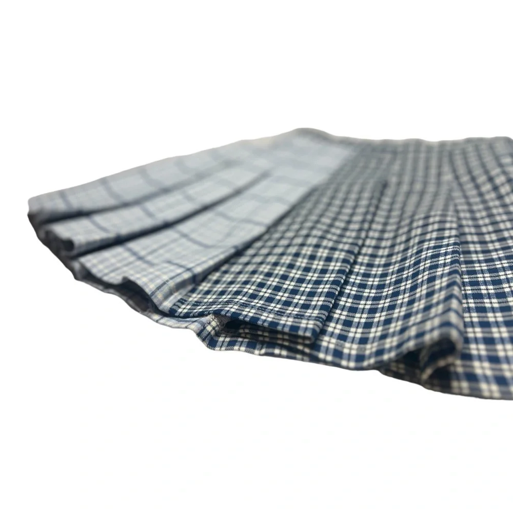 Full Tilt pleated, blue plaid mini skirt - size XS - Picture 4 of 7